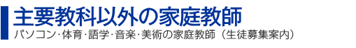 主要教科以外の家庭教師